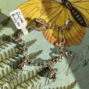 Elayne Boosler Tails of Joy - Silver Tone Dog Charm Chain Bracelet and